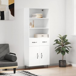 Sonata H Висок шкаф, бял, 69,5x34x180 см, инженерно дърво - Living