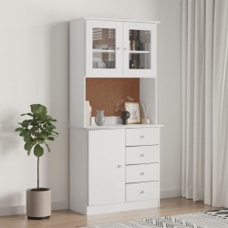 Sonata H Висок шкаф ALTA, бял, 77x35x165 см, борово дърво масив - Corpuri, vitrine, biblioteci modulare