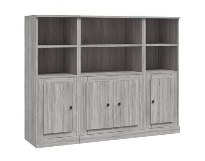 Sonata H Високи шкафове, 3 бр, сив сонома, инженерно дърво