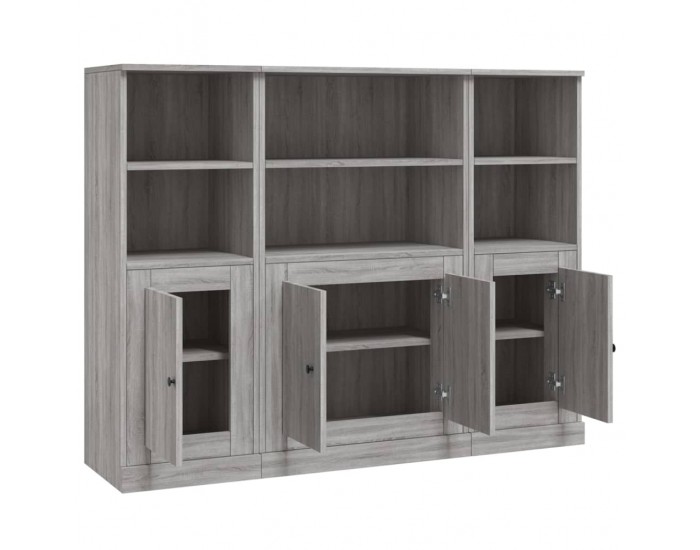 Sonata H Високи шкафове, 3 бр, сив сонома, инженерно дърво