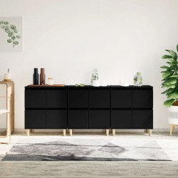 Sonata H Сайдборд, 3бр, черно, 60x35x70 см, инженерно дърво - Corpuri, vitrine, biblioteci modulare