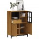 Sonata H Висок шкаф със стъклени вратички FLAM 92x40x122,5 см бор масив