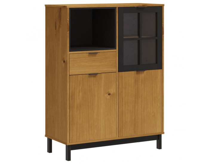 Sonata H Висок шкаф със стъклени вратички FLAM 92x40x122,5 см бор масив