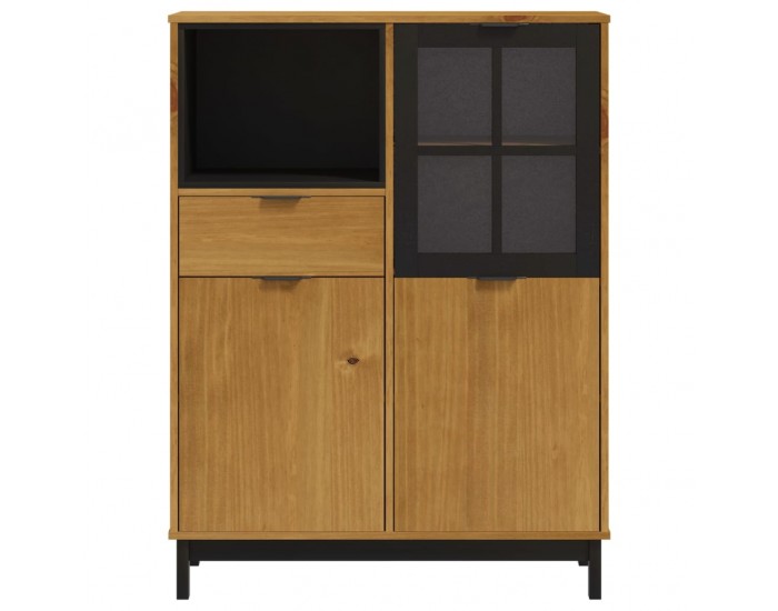 Sonata H Висок шкаф със стъклени вратички FLAM 92x40x122,5 см бор масив