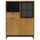 Sonata H Висок шкаф със стъклени вратички FLAM 92x40x122,5 см бор масив