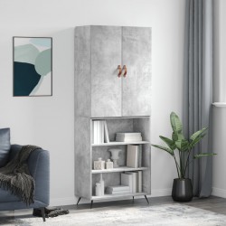 Sonata H Висок шкаф, бетонно сив, 69,5x34x180 см, инженерно дърво - Living