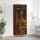 Sonata H Висок шкаф, опушен дъб, 69,5x34x180 см, инженерно дърво