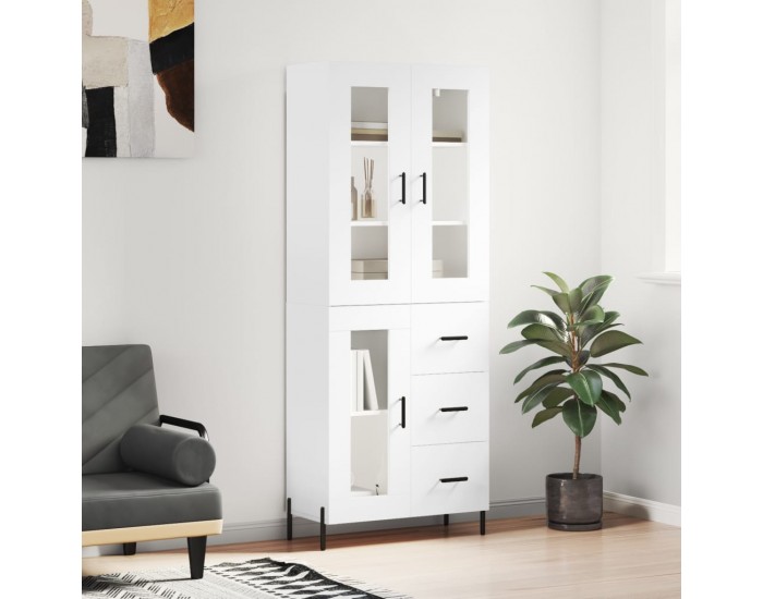 Sonata Dulap înalt, alb, 69,5x34x180 cm, lemn compozit