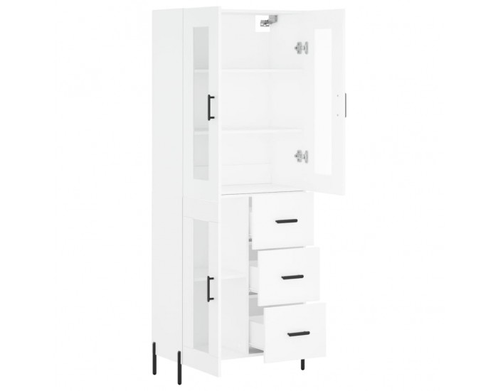 Sonata Dulap înalt, alb, 69,5x34x180 cm, lemn compozit