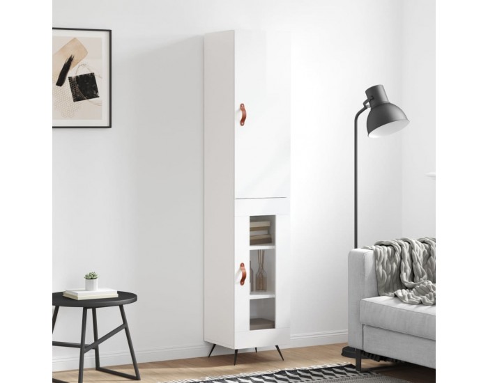 Sonata Dulap înalt, alb extralucios, 34,5x34x180 cm, lemn prelucrat