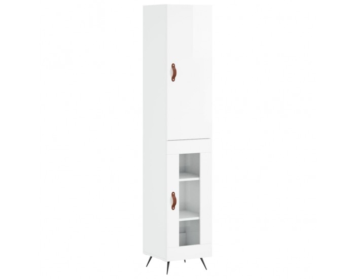 Sonata Dulap înalt, alb extralucios, 34,5x34x180 cm, lemn prelucrat