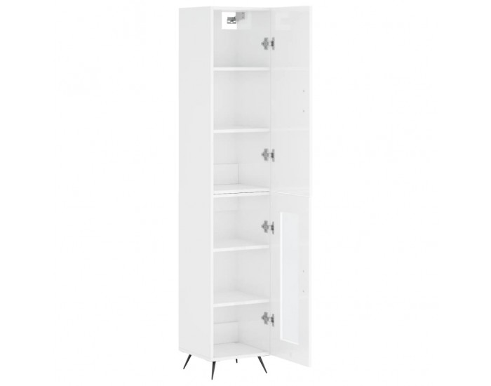 Sonata Dulap înalt, alb extralucios, 34,5x34x180 cm, lemn prelucrat