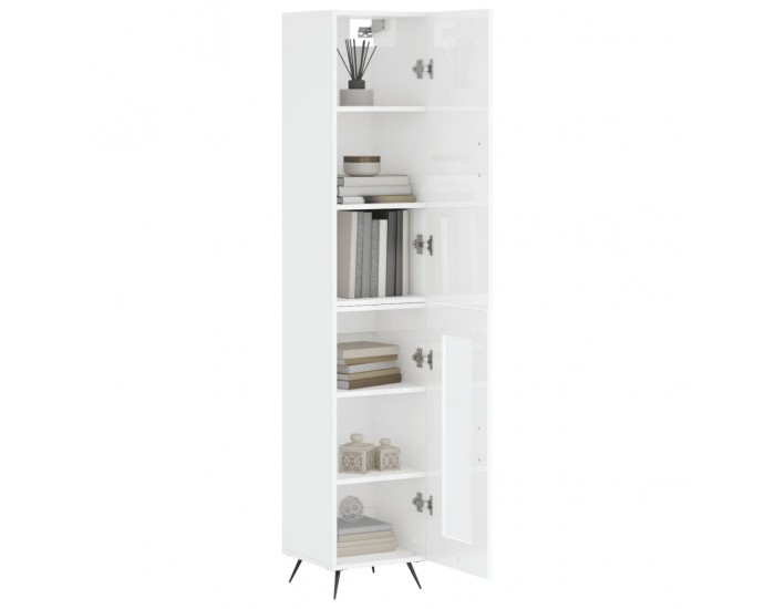 Sonata Dulap înalt, alb extralucios, 34,5x34x180 cm, lemn prelucrat