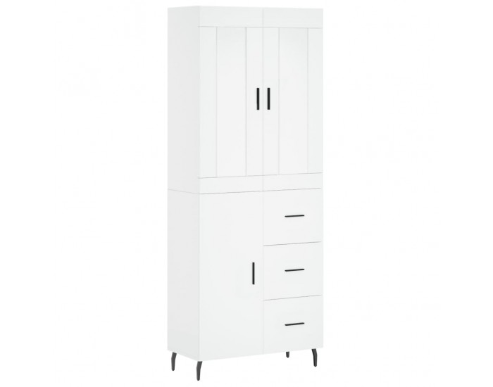 Sonata H Висок шкаф, бял, 69,5x34x180 см, инженерно дърво