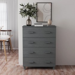 Sonata H Сайдборд HAMAR тъмносив 79x40x103,5 см борово дърво масив - Corpuri, vitrine, biblioteci modulare