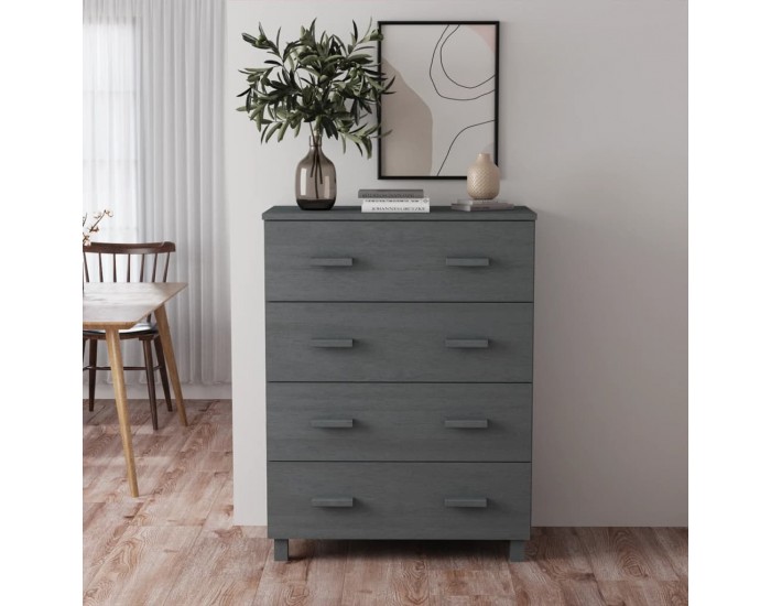 Sonata H Сайдборд HAMAR тъмносив 79x40x103,5 см борово дърво масив