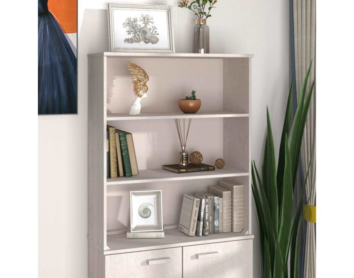 Sonata H Надстройка за шкаф HAMAR, бяла, 85x35x100 см, бор масив