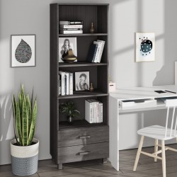 Sonata H Висок шкаф HAMAR, светлосив, 60x35x180 см, борово дърво масив - Corpuri, vitrine, biblioteci modulare