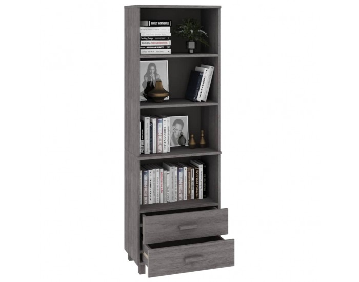 Sonata H Висок шкаф HAMAR, светлосив, 60x35x180 см, борово дърво масив