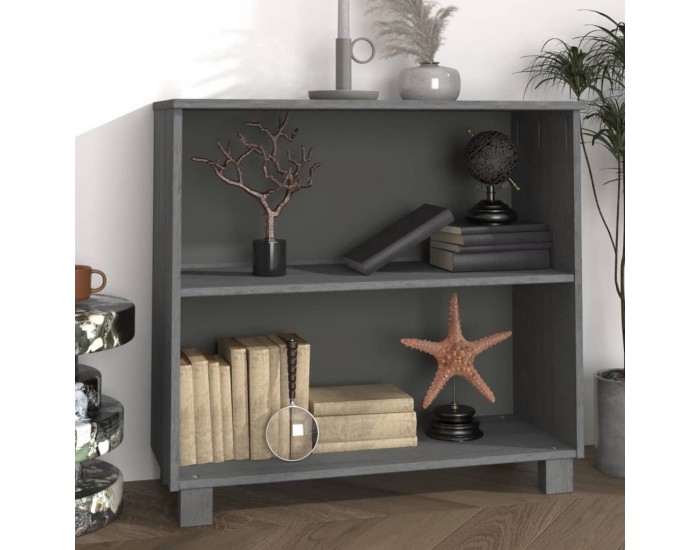 Sonata H Сайдборд HAMAR, тъмносив, 85x35x80 см, борово дърво масив