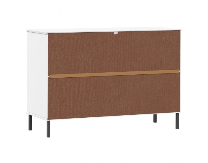 Sonata H Бюфет с метални крака бял 113x40x77 см масивно дърво OSLO