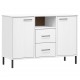 Sonata H Бюфет с метални крака бял 113x40x77 см масивно дърво OSLO