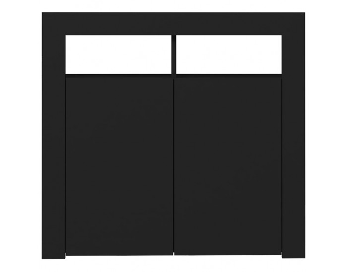 Sonata H Сайдборд с LED светлини, черен, 80x35x75 см