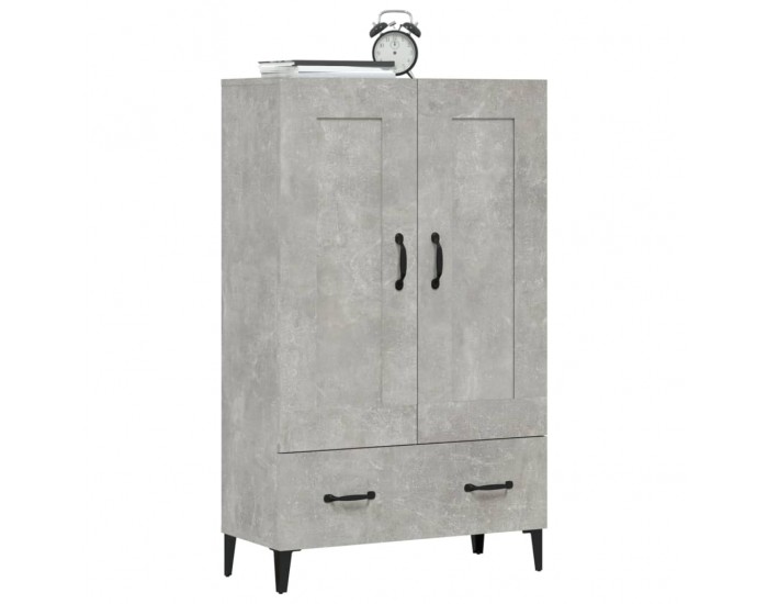 Sonata H Висок шкаф, бетонно сив, 70x31x115 см, инженерно дърво