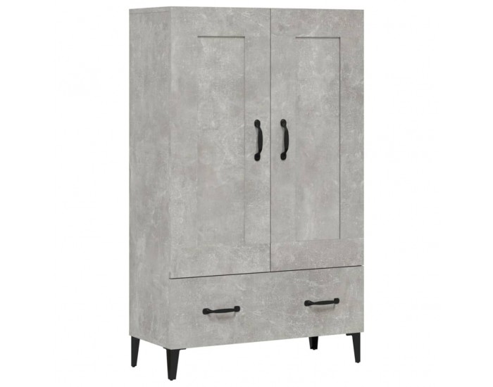 Sonata H Висок шкаф, бетонно сив, 70x31x115 см, инженерно дърво