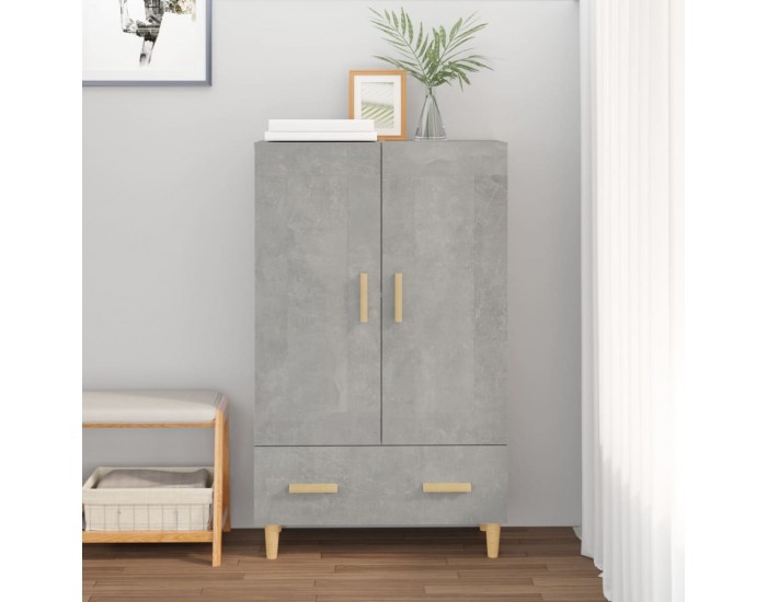 Sonata H Висок шкаф, бетонно сив, 70x31x115 см, инженерно дърво