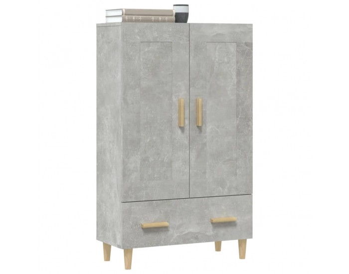 Sonata H Висок шкаф, бетонно сив, 70x31x115 см, инженерно дърво