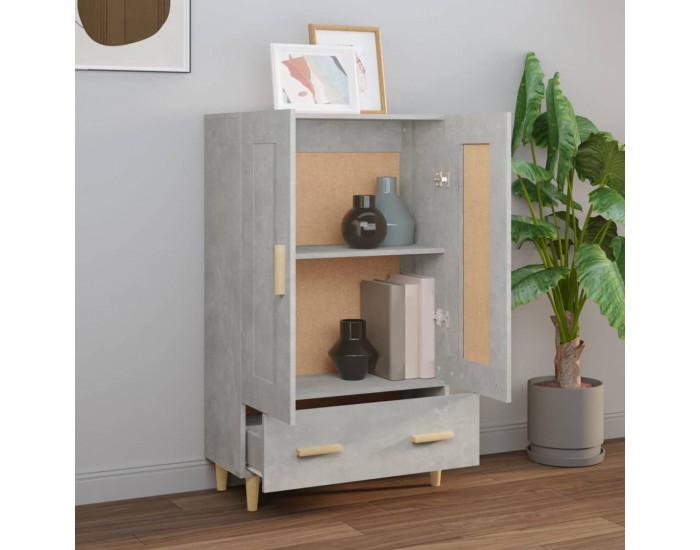 Sonata H Висок шкаф, бетонно сив, 70x31x115 см, инженерно дърво