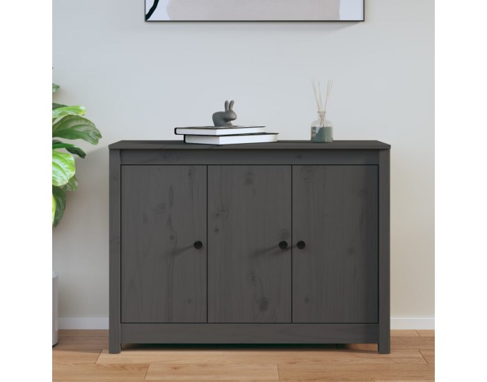 Sonata H Сайдборд, сив, 100x35x74 см, бор масив