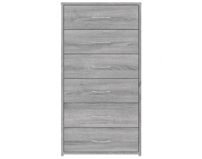 Sonata H Сайдборд с 6 чекмеджета сив сонома 50x34x96 см инженерно дърво