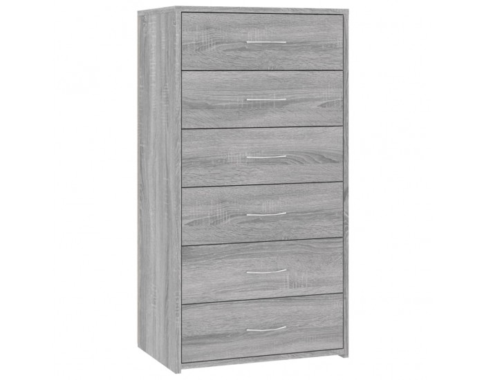 Sonata H Сайдборд с 6 чекмеджета сив сонома 50x34x96 см инженерно дърво