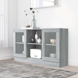 Sonata H Шкаф витрина, сив сонома, 120x30,5x70 см, инженерно дърво - Corpuri, vitrine, biblioteci modulare
