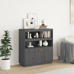 Sonata H Висок шкаф, сив, 100x40x108,5 см, борово дърво масив - Corpuri, vitrine, biblioteci modulare