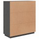 Sonata H Висок шкаф, сив, 100x40x108,5 см, борово дърво масив