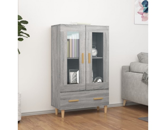 Sonata H Висок шкаф, сив сонома, 70x31x115 см, инженерно дърво