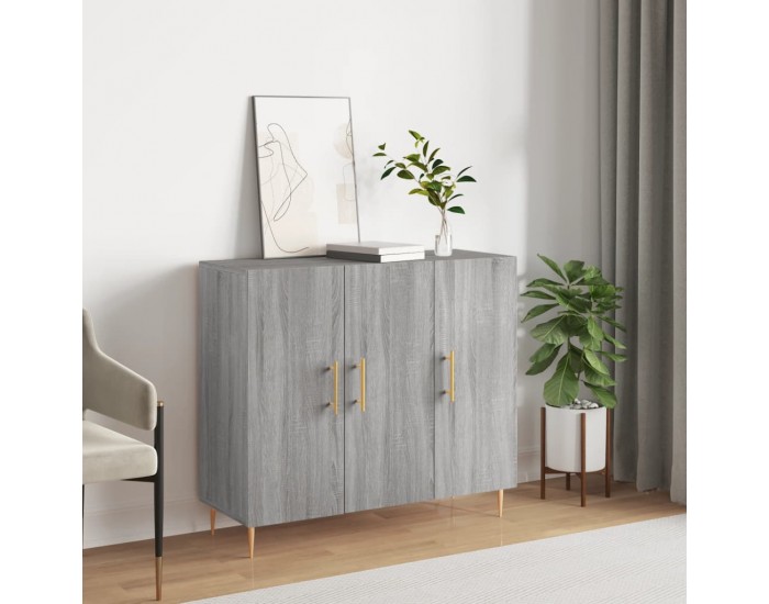 Sonata H Сайдборд, Сив сонома, 90x34x80 см, инженерно дърво