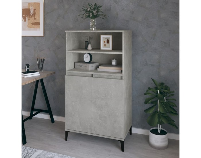 Sonata H Висок шкаф, бетонно сив, 60x36x110 см, инженерно дърво