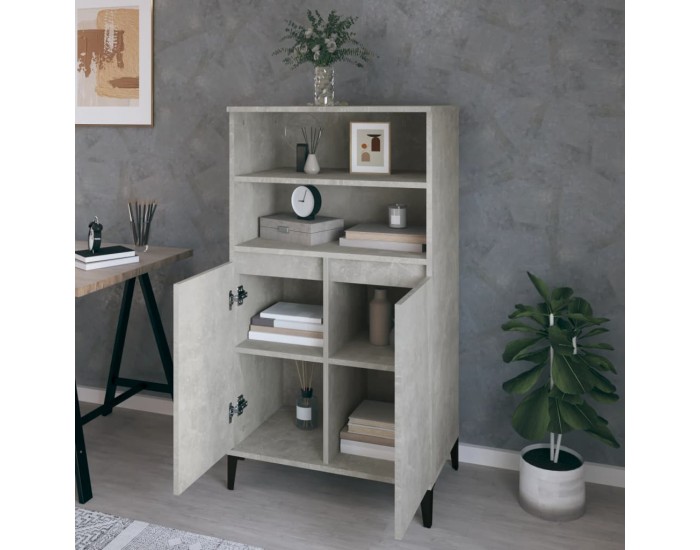 Sonata H Висок шкаф, бетонно сив, 60x36x110 см, инженерно дърво