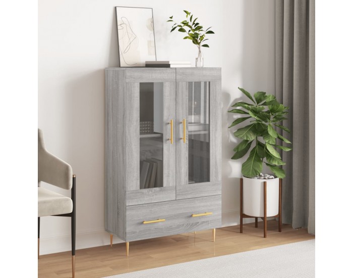 Sonata H Висок шкаф, сив сонома, 69,5x31x115 см, инженерно дърво