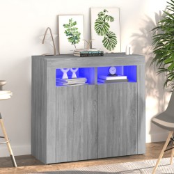 Sonata H Сайдборд с LED светлини, сив сонома, 80x35x75 см - Corpuri, vitrine, biblioteci modulare