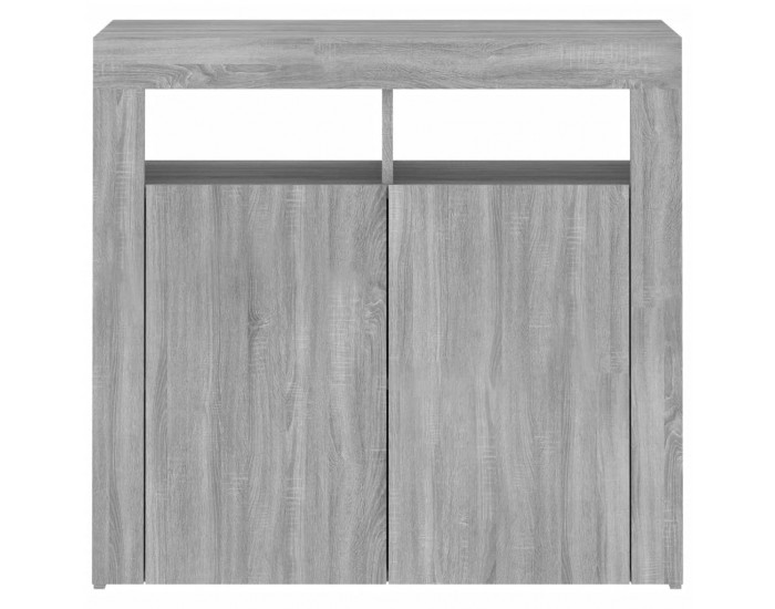 Sonata H Сайдборд с LED светлини, сив сонома, 80x35x75 см
