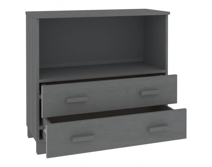 Sonata H Сайдборд HAMAR, тъмносив, 85x35x80 см, борово дърво масив