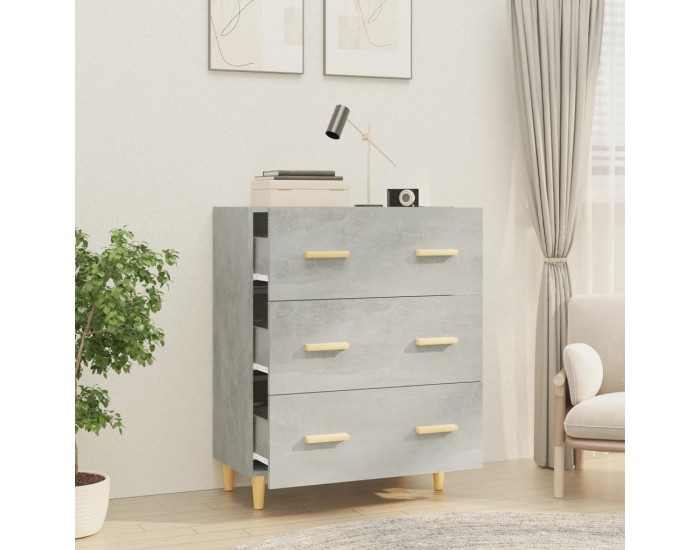Sonata H Сайдборд, бетонно сив, 70x34x90 см, инженерно дърво