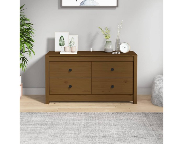 Sonata H Страничен шкаф, меденокафяв, 100x40x54 см, борово дърво масив