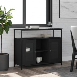 Sonata H Сайдборд, черен, 100x35x80 см, инженерно дърво - Corpuri, vitrine, biblioteci modulare
