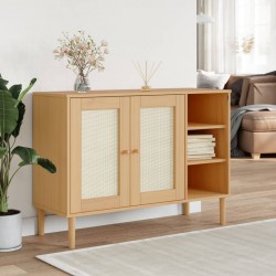 Sonata H Сайдборд SENJA, ратанова визия, 112x40x80 см, бор масив - Corpuri, vitrine, biblioteci modulare